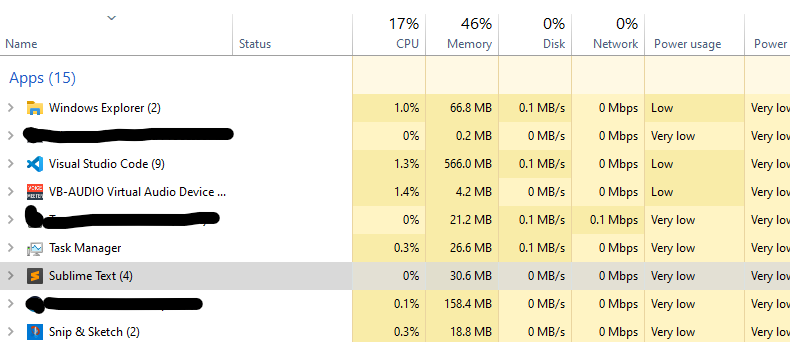 VSCode is minimized and sublime is in the foreground