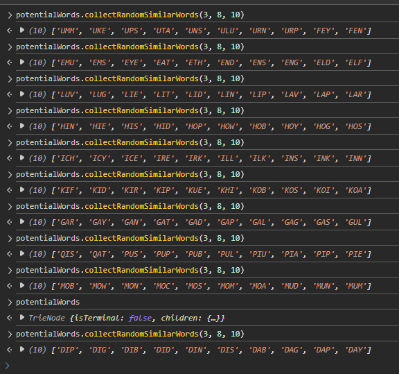 results from random BFS traversals